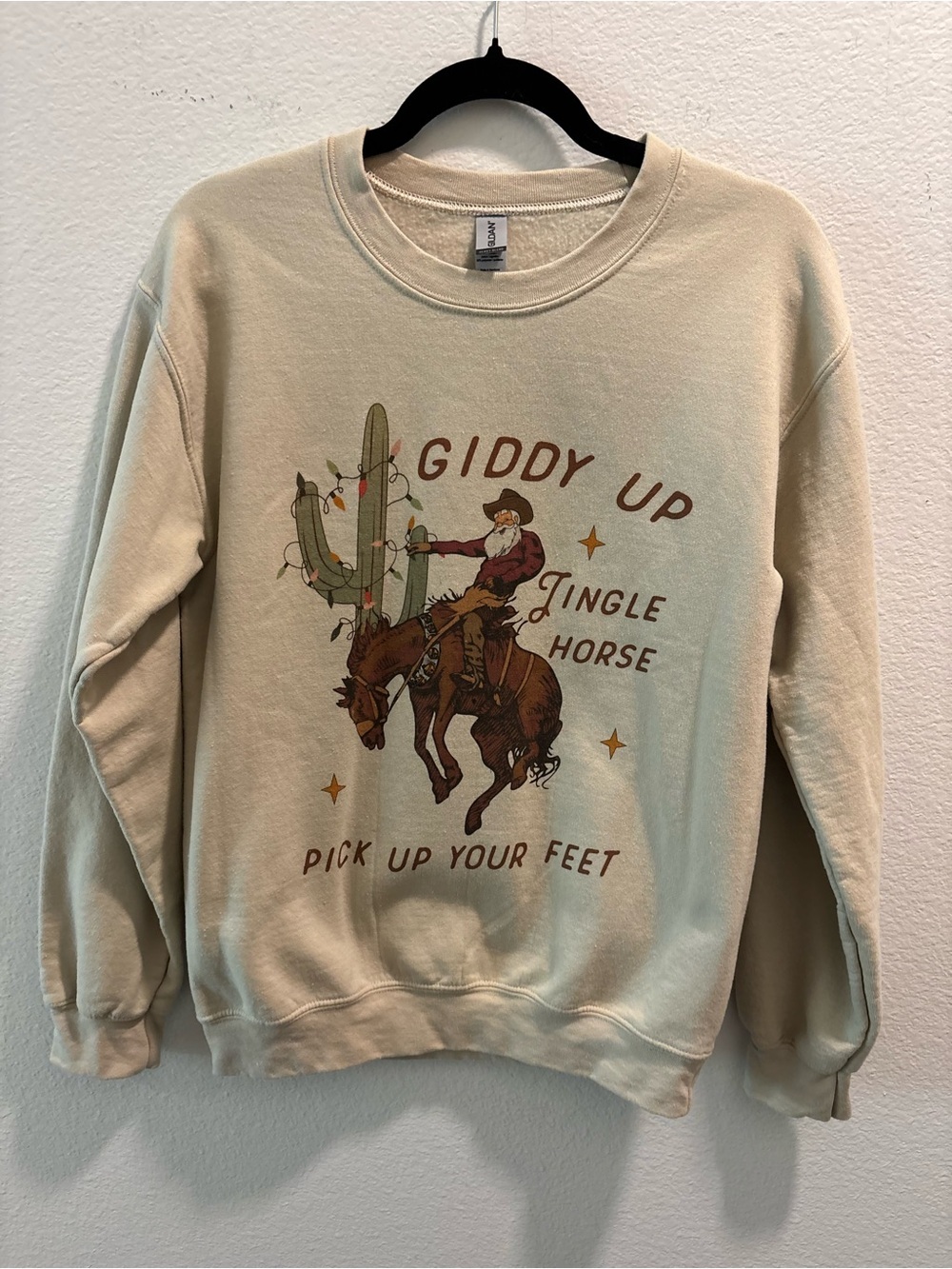Giddy Up Cream Graphic Sweatshirt, size S - Picture 2 of 5